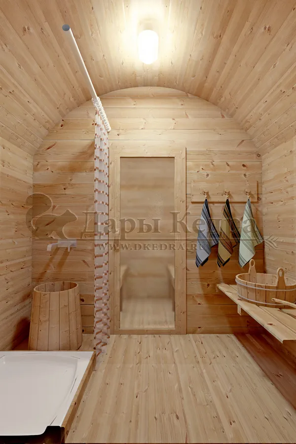 Баня-бочка буханка из кедра 5 метров